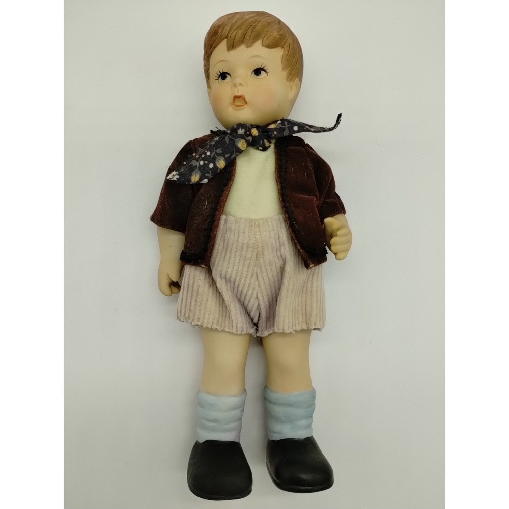 Vintage Porcelain Bisque? Boy 8.5 Inch Doll String Jointed